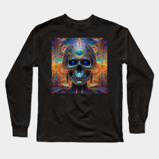 Cosmic Psychedelic Skull - Trippy Patterns 57 Long Sleeve T-Shirt